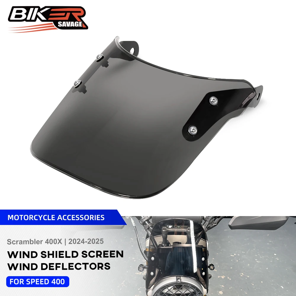 

For Speed 400 2025 Windshield Windscreen FOR Scrambler 400X 2024 Wind Deflectors Shield Pare-brise Motorcycle Accessories