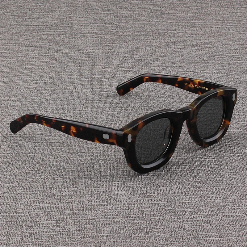 Men Sunglasses Fashion Luxury Brand Retro High Quality Thick Acetate Round UV400 Outdoor Handmade Women Designer SUN GLASSES