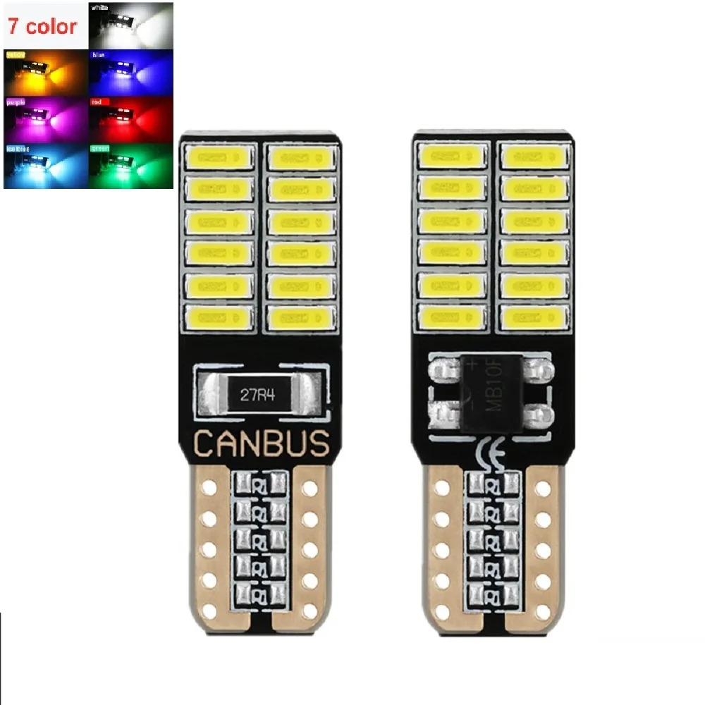 

1000pcs CANBUS T10 24smd LED light bulb car no error 3014 12V Super bright clearance bulb lamp white yellow blue red