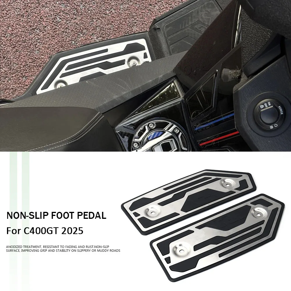 

Motorcycle Footrest Pedal Pad Metal Footboard Kits For BMW C400GT C400 GT 2025 Foot Plate Mats Rubber Accessories C 400 GT