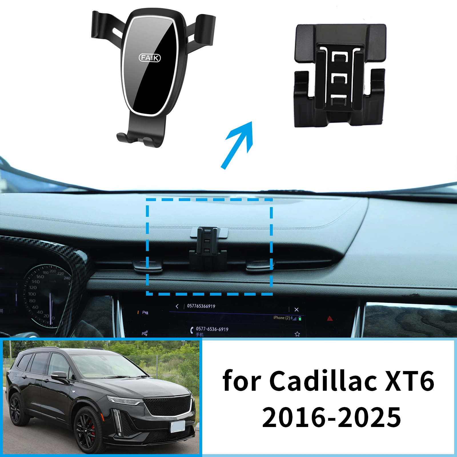 

Car Mobile Phone Holder GPS Bracket for Cadillac XT6 XT5 2016~2025 Navigation Stand Auto Accessories