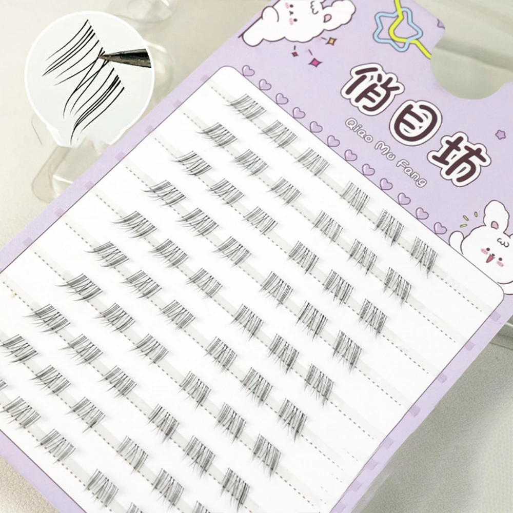 10 صفوف الثعلب الرموش السفلية ذاتية اللصق مجموعة واحدة الطبيعية مانغا السفلى رمش تمديد أدوات ماكياج للمبتدئين