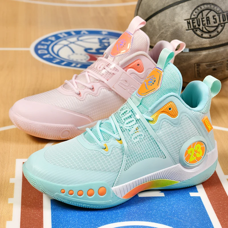 

New Men's Basketball Shoes High-top Breathable Anti-slip Shock-absorption Mid Student Basketball Shoes Muddy Ground Sports