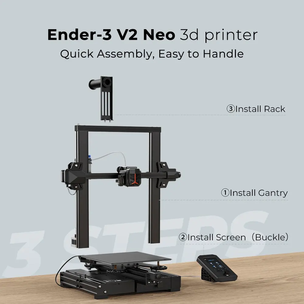 Imagem -02 - Crealidade Ender3v2 Neo Impressora 3d Atualizado Crtouch Nivelamento Automático Metal Completo Extrusora Design Integrado Estável