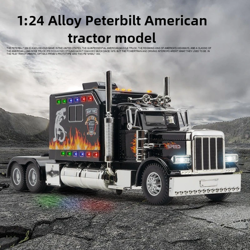 

kawaii model car funny gift-simulation 1:24 alloy peterbilt american tractor car model,toys for kids,foam box,cool stuff toy car