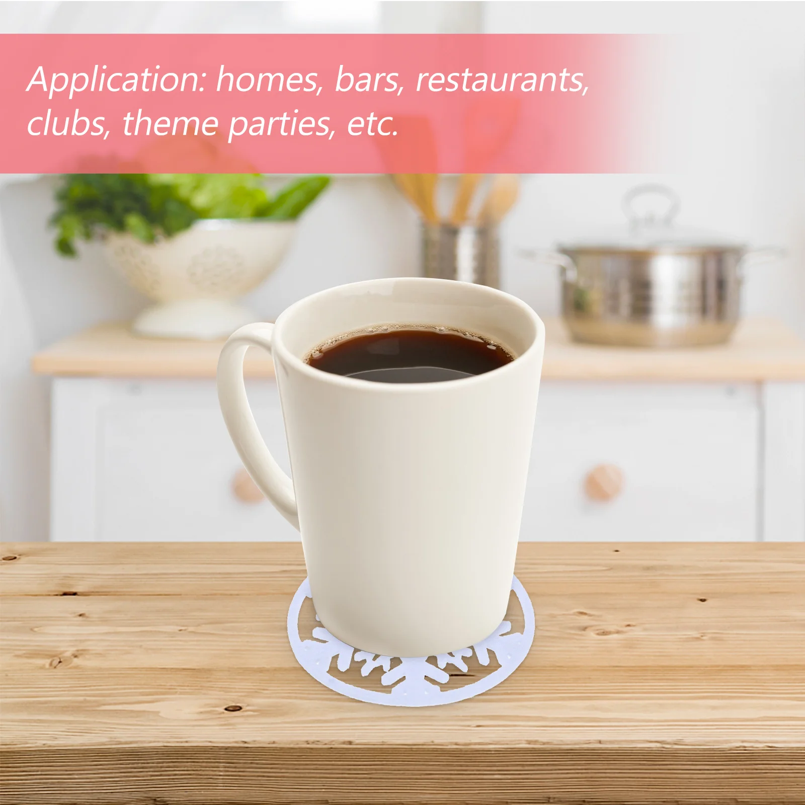 

6 шт., рождественские фетровые подставки, круглые нескользящие теплоизоляционные подставки для чашек, рождественские украшения для обеденного стола, подарки, коврик для чашки