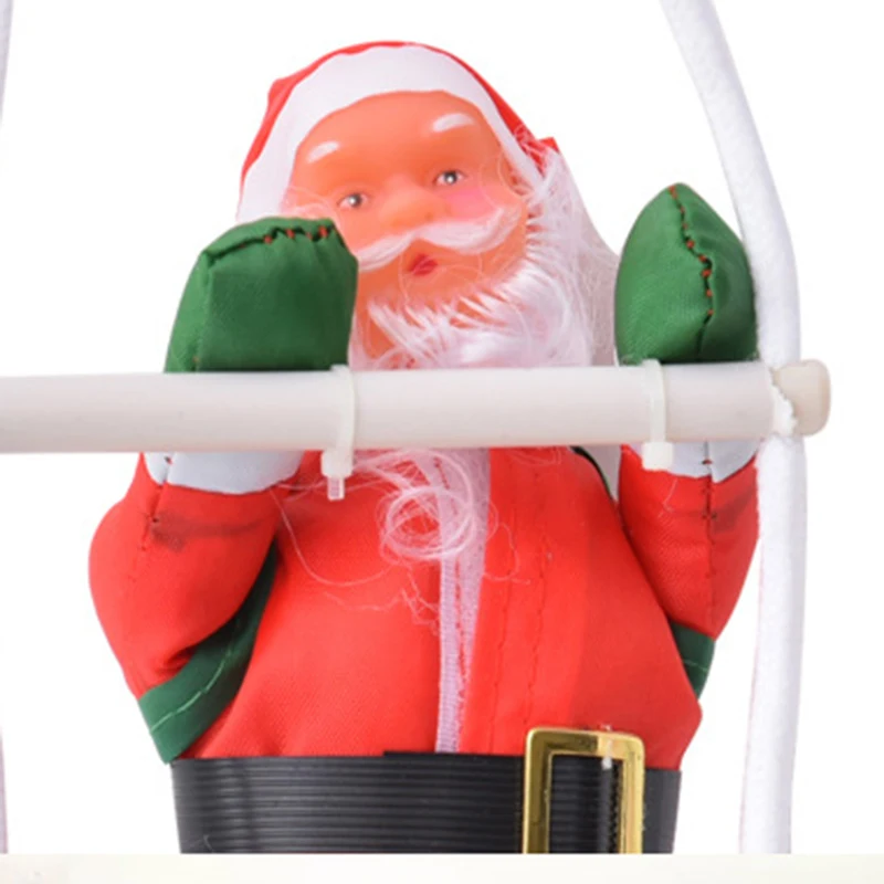 Santa Claus Climbing on Rope Ladder Ornament Easy Convenient to Install With String for Home Courtyard Garden Decoration