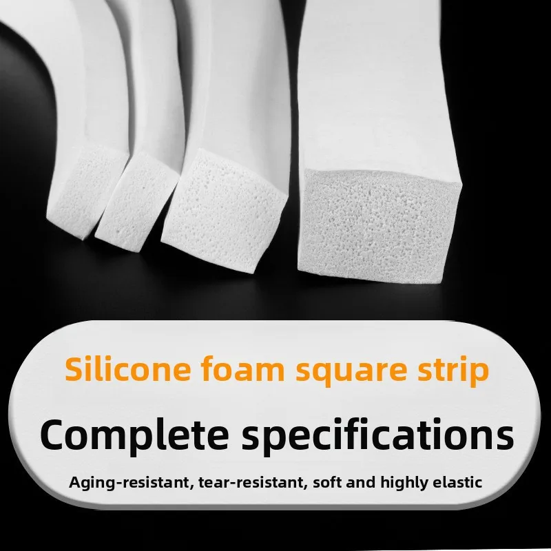 High Low Temperature Resistant Silicone Foam Square Sealing Strip Waterproof Dustproof Cushioning Equipment Gap In Multiple