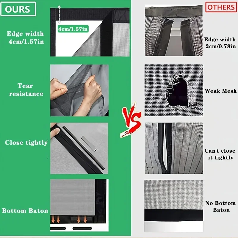 Summer Door Curtain 1PC - Mosquito Proof Soft Mesh Living Room Bedroom Kitchen Home Decor Beaded curtain