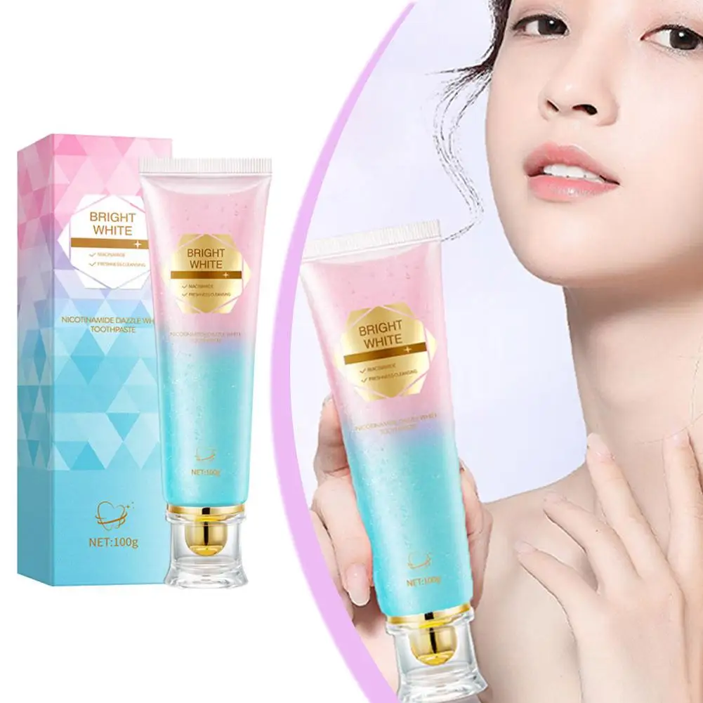 Dentifrice blanchissant Niacinamide, aide à la soins bucco-dentaires, mauvaises haleines, élimine les taches, réduit la Plaque dentaire pour femmes et hommes