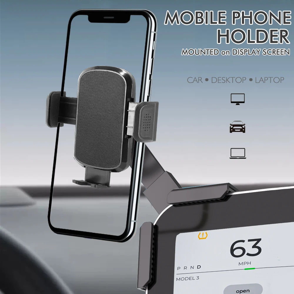 New Car Screen Mobile Phone Holder, Computer Screen Mobile Phone Holder, 360-Degree Rotating Car Navigation Holder