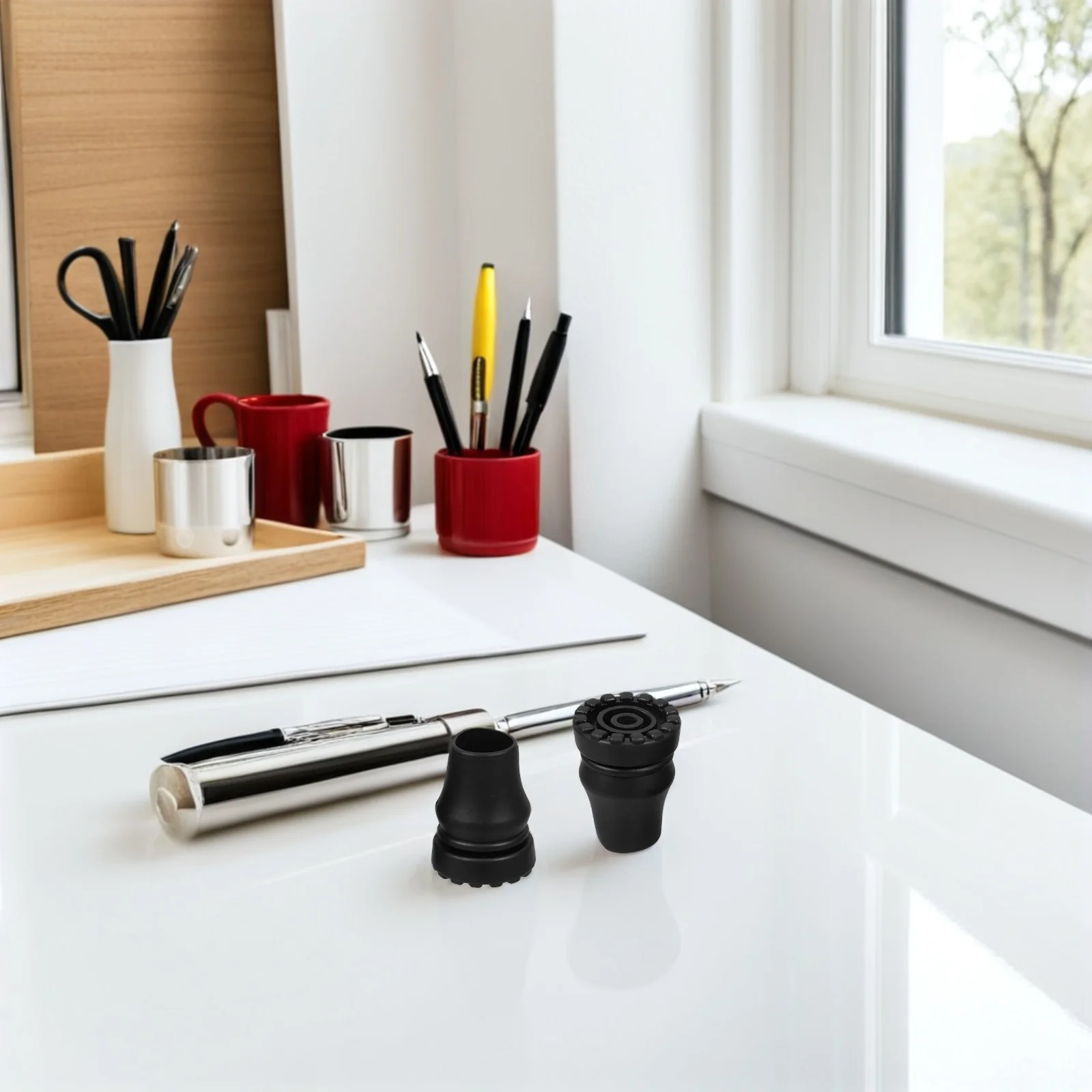 

8Pcs Non-Slip Cane Tips 19Mm Diameter Walking Stick Foot Protectors Shock Absorbing Crutch Replacement Pads for Hiking Rainy