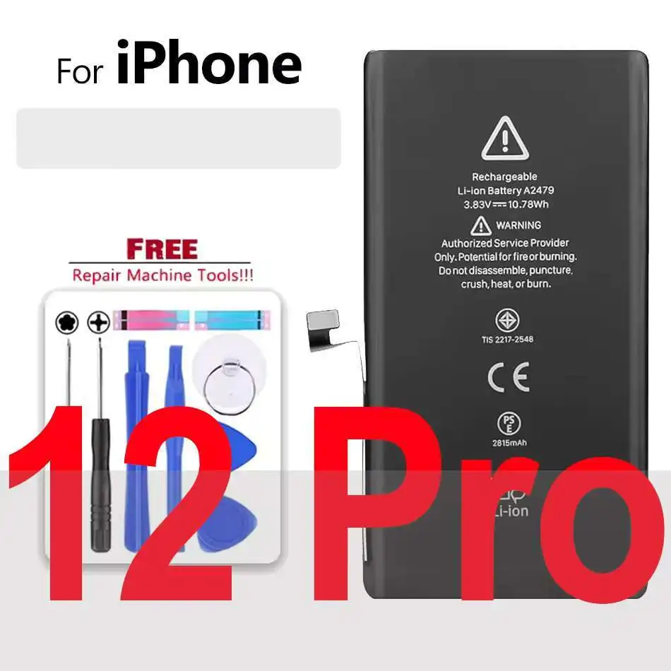 

High Capacity Battery For Apple Iphone 12 15 (Pro Max Mini Plus) Portable Batteries