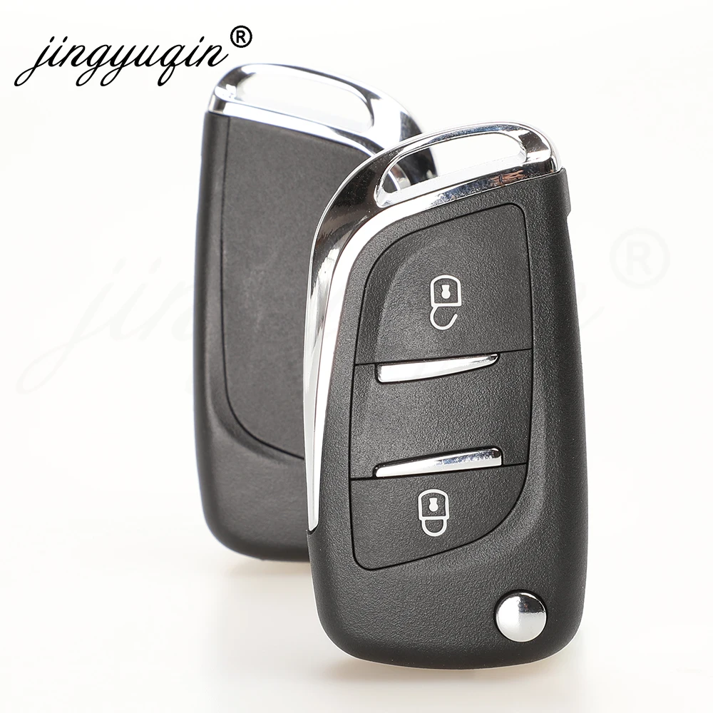 Jingyuqin 2/3 BTN Modified Flip Remote Car Key Shell Case For Peugeot 307 408 308 For Citroen C2 C3 C4 C5 HU83/VA2 CE0536 Ce0523