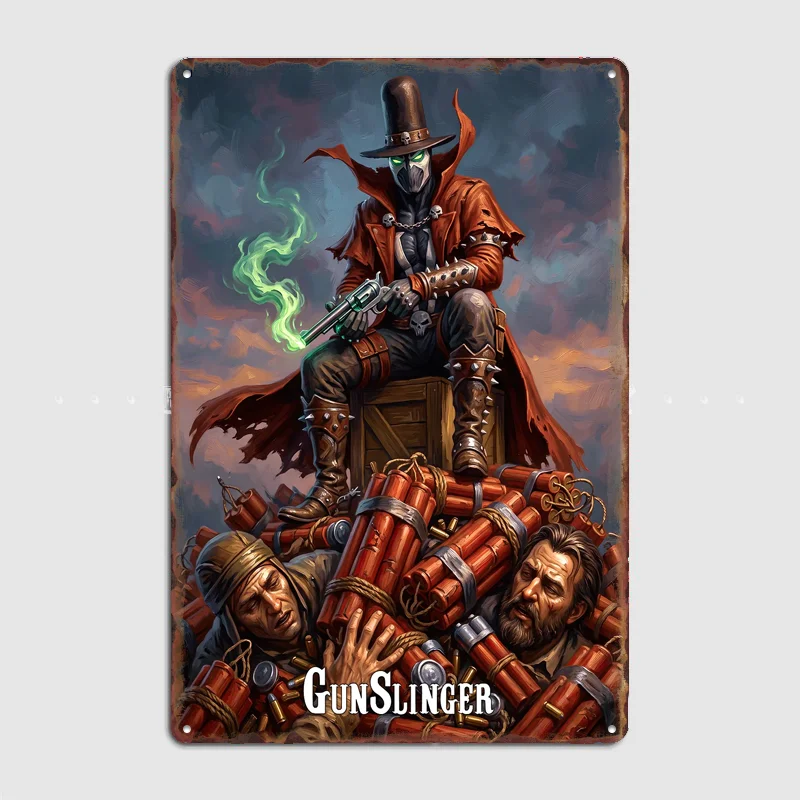 Gunslinger Spawn with Dynamite Poster Metal Tin Sign Indoor Outdoor Home Decor Bar Custom Posters Wall Room Decorations