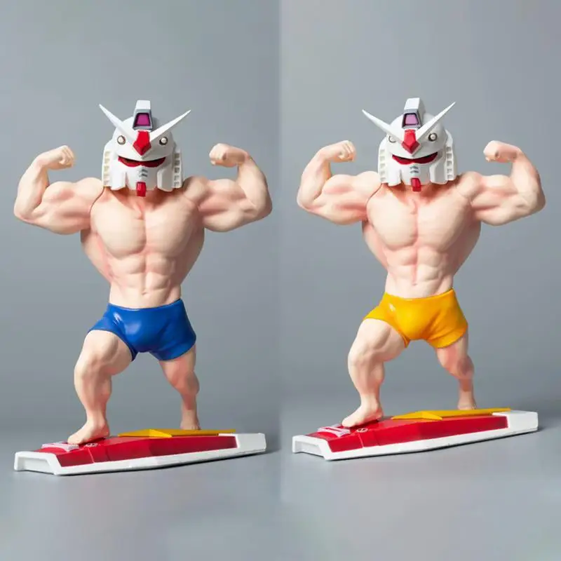 

Gundam Muscle Man Bodybuilding Yuanzu Muscle Show Optional Luminous Model Room Ornaments Handmade Anime Action Figures Toy Gift