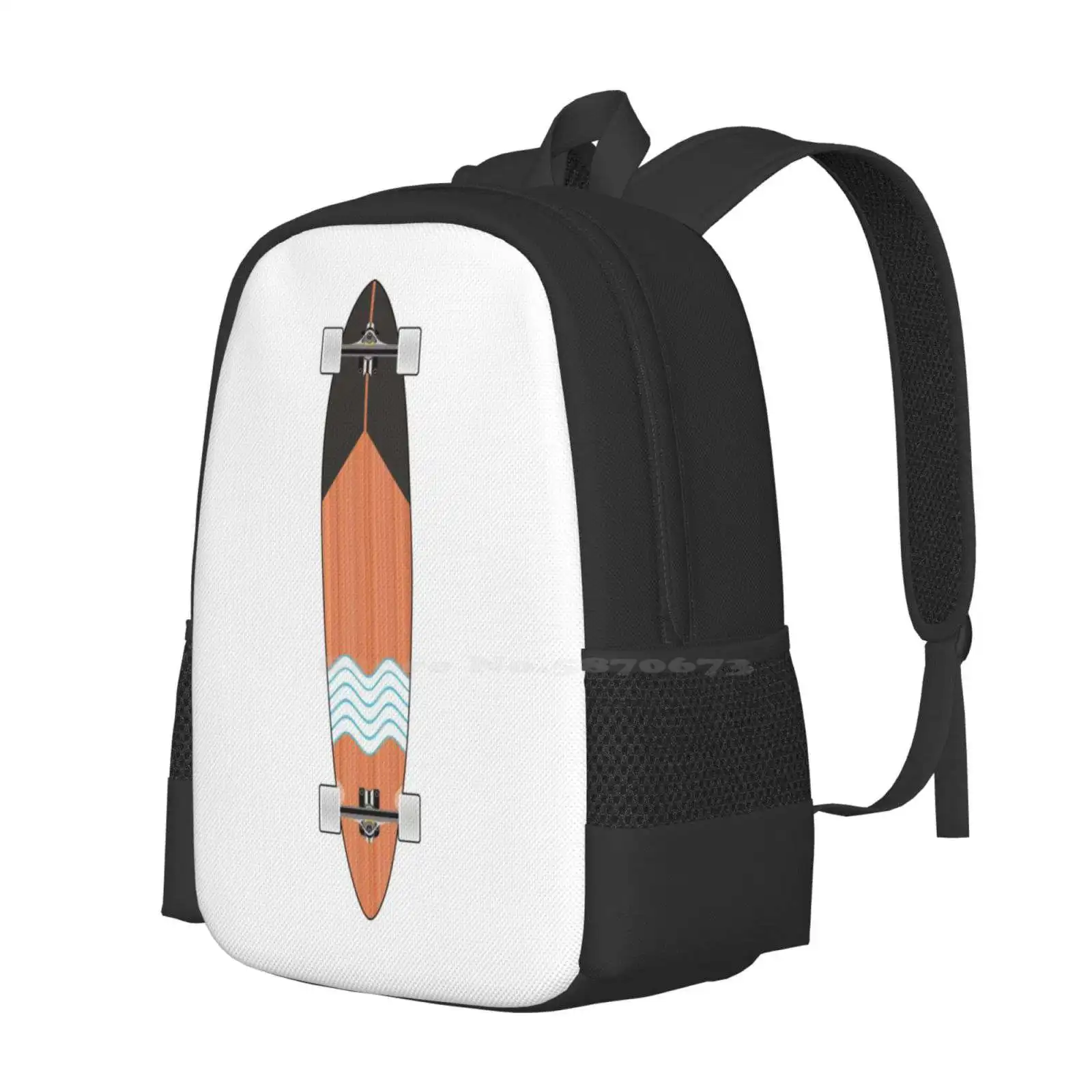 Longboard Minimal Skateboard Hot Sale Schoolbag Backpack Fashion Bags Surfing Cool Longboarding Retro Vintage California Chill