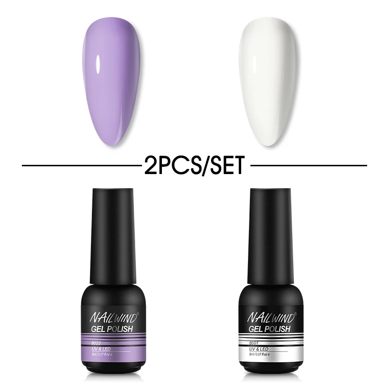 

NAILWIND Gel Polish Set 2pcs/Set Vernis Semi Permanent Nail Polish Hybrid Soak Off UV Led Nail Gel Esmaltes Top Coat Manicure