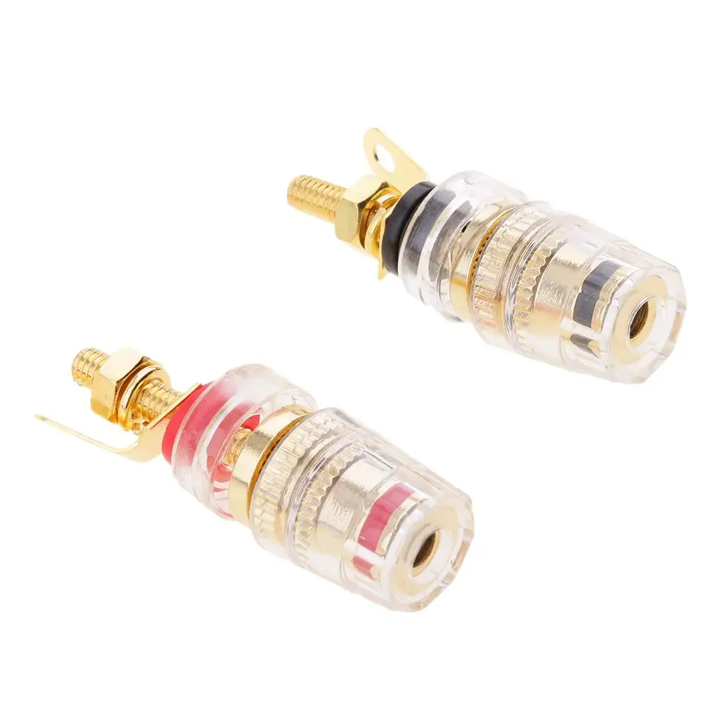Gold Plated Terminal Speaker Binding Post Banana Socket Audio Connector for DIY Sound Projects