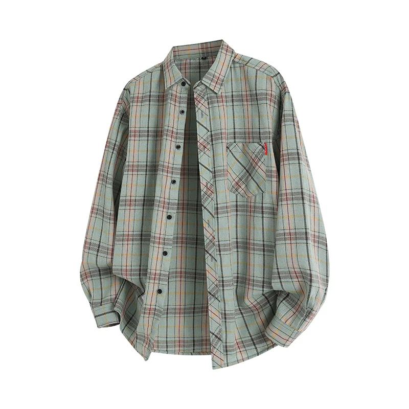 

New Spring Autumn Men Checkered Shirt