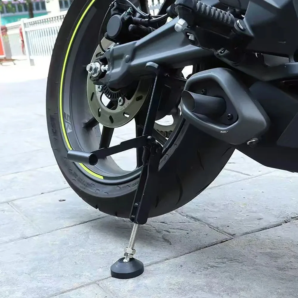 Universal Motorcycle Folding Paddock Stand Heavy Duty Lifting Support Frame Portable Tire Wheel Repair Maintenance Tool