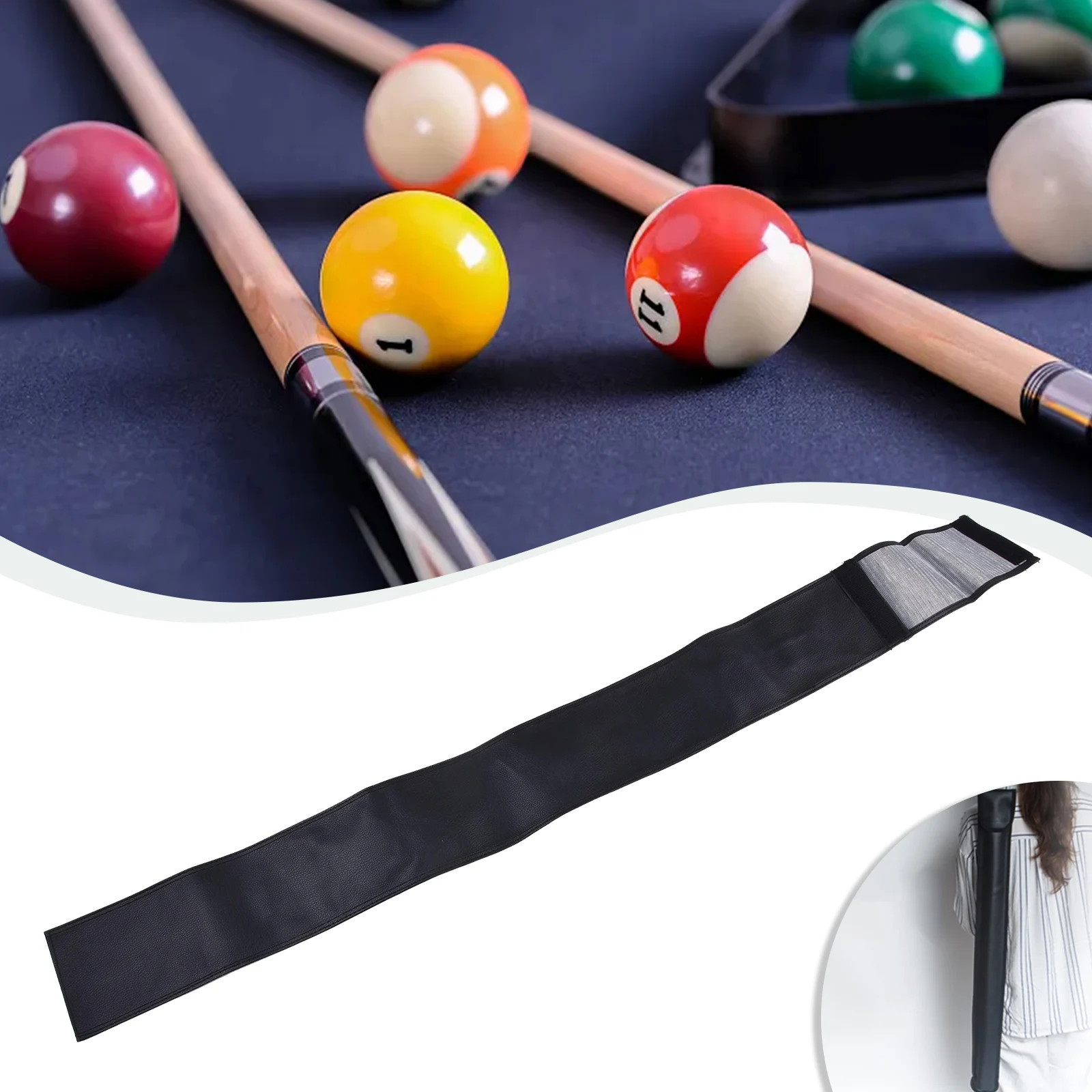 

Pool Cue Carrying Case for 1/2 or 3/4 Size Snooker with Adjustable Shoulder Strap PU Nylon Scratch Resistant Design