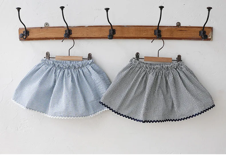 الأم الاطفال 2025 الصيف الكورية الجنوبية الأطفال طفلة الملابس القطن سيدة فحص زهرة الحرس الحرس تنورة عارية #5