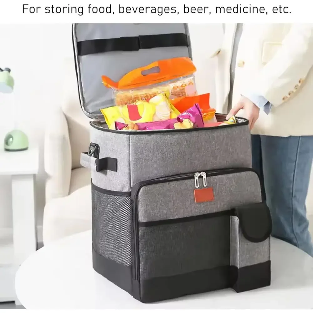 Portable 35L Waterproof Rolling Cooler with Wheels for Camping and Shopping view 5