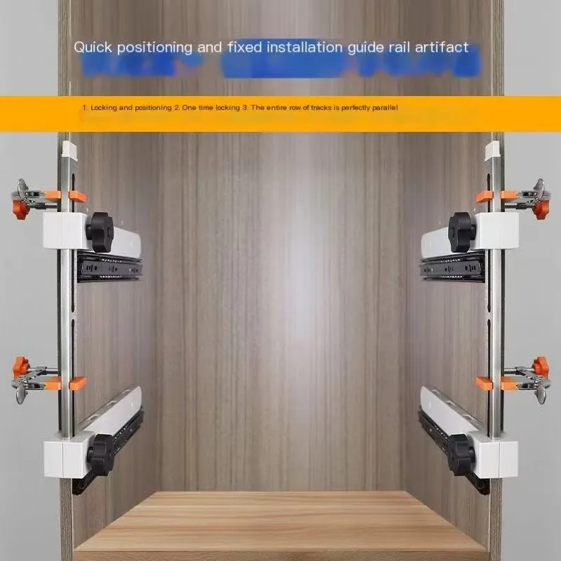 Cabinet Hardware Jig Kit, Stainless Steel Drawer Slide & Handle Installation Template, Rapid Positioning Tool for Home Cabinet