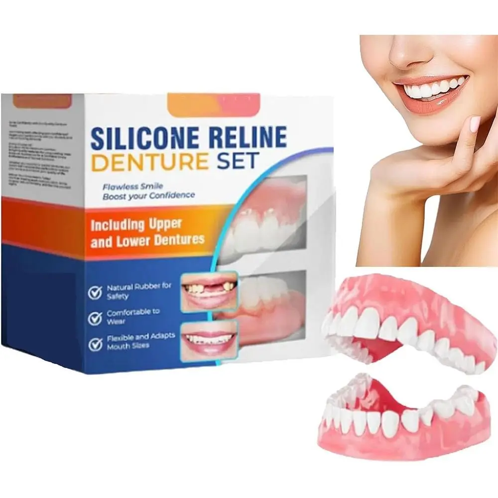 

Soft Dentures Instant Smile Silicone Reline Denture Set Comfort Repair Silicone Denture Set Silicone