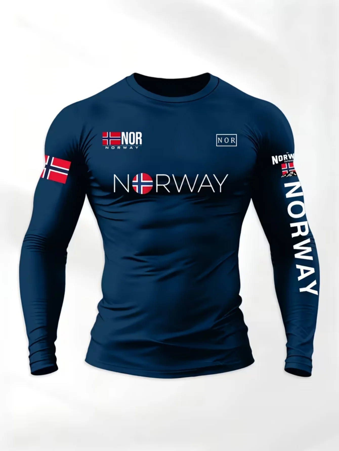 Muskelformendes, eng anliegendes Kompressions-T-Shirt für Herren, hohe Elastizität, schweißabsorbierend und atmungsaktiv, Motorrad-Trainingsanzug.