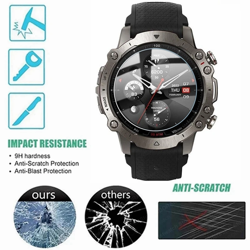 3PCS Tempered Glass Watch For Huami Amazfit Falcon SmartWatch Screen Protector Film For Huami Amazfit Falcon