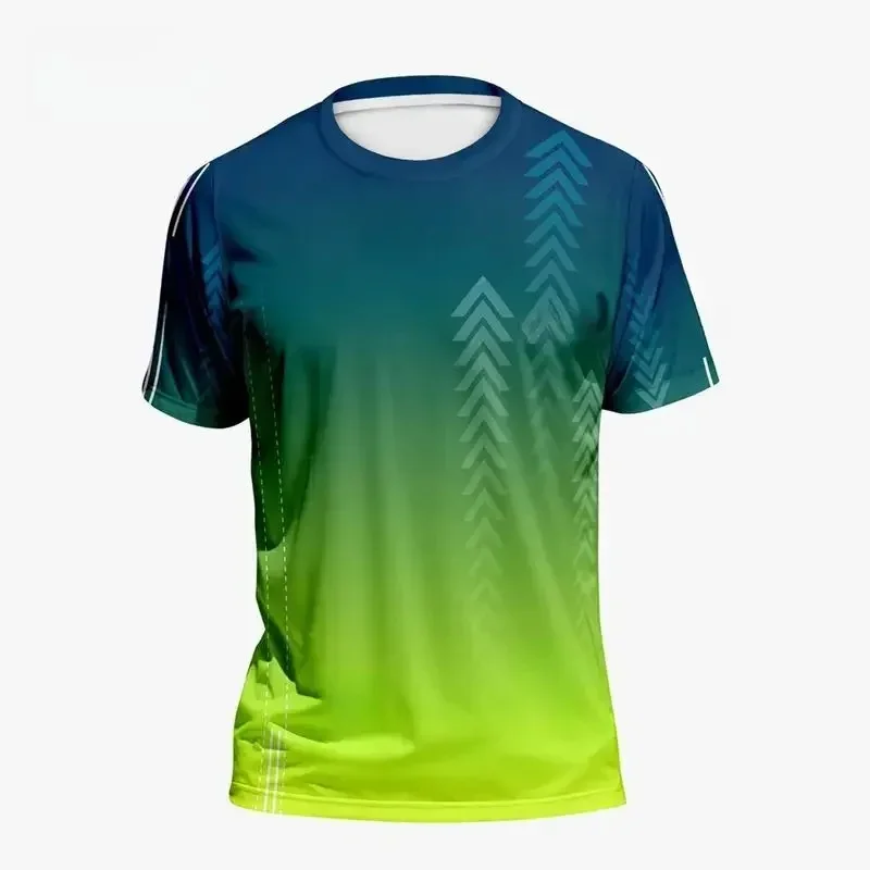 2026 Fashion Men's Gradient Arrow Graphic T-Shirt 3D Chevron Arrow Pattern Print Short Sleeve Breathable Athletic Sport Tee Top