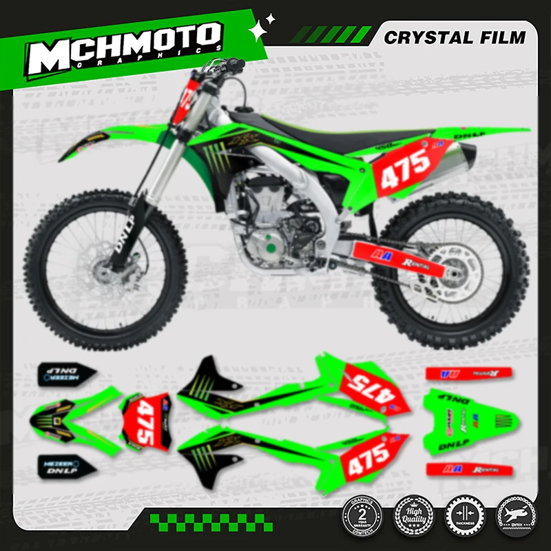 MCHMFG Para Kawasaki Gráficos Fundo Decalques Adesivos Para 2016 2017 2018 KXF450 KX450F 009