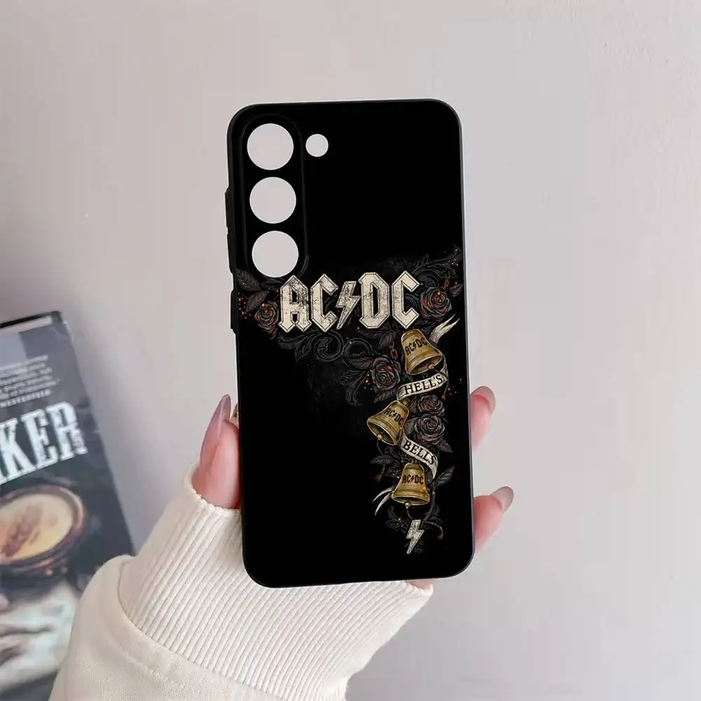 Etui A-AC Power Up D-DC na telefon Samsung Galaxy A73,72,51,53,52,71,22,5G,Note,J7,8,9, miękki czarny pokrowiec