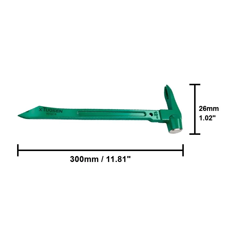 Claw Hammer Nail Puller, Multi-Use Pry Bar Crowbar with V-Claw and Striking Face, Carbon Steel