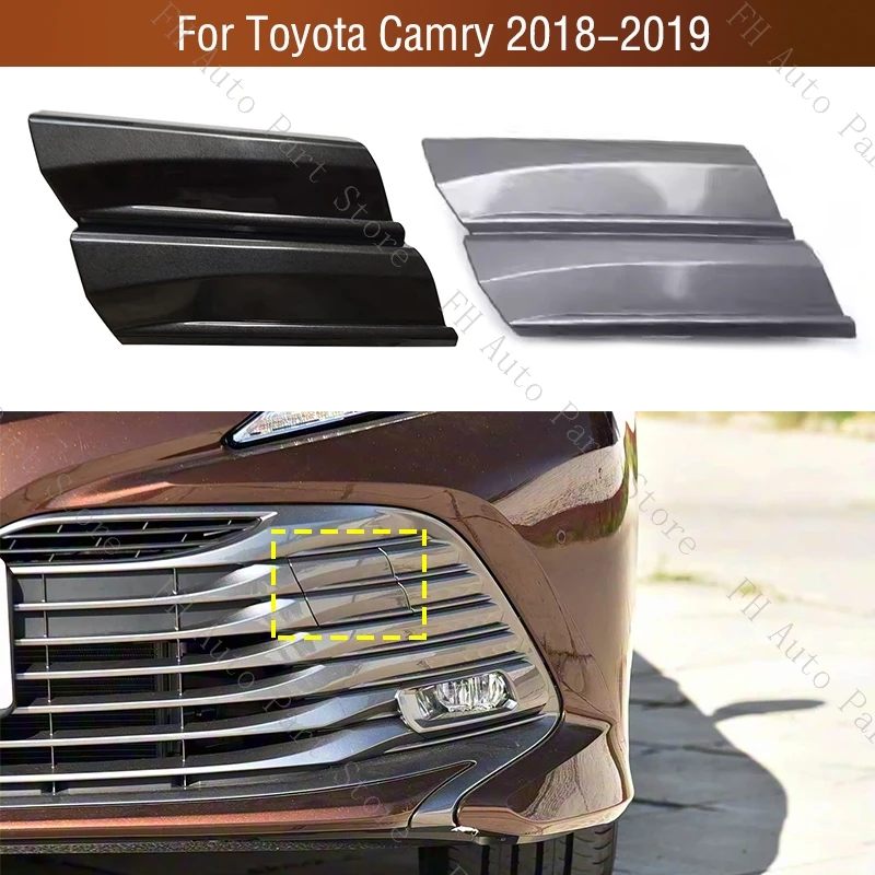 

For Toyota Camry 8th 2018-2019 Car Front Bumper Lower Grille Tow Hook Cover Lid Towing Trailer Hauling Eye Cap