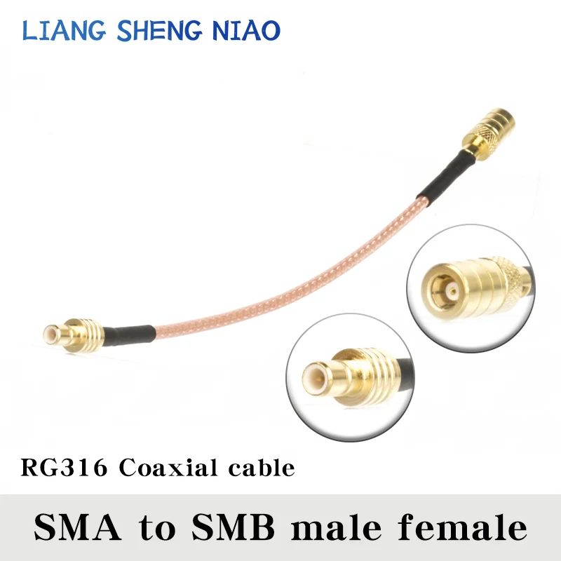 

RG316 Cable SMB Female Jack Nut Bulkhead to SMA Male Plug Connector RF Coaxial Jumper Pigtail Straight SMA to SMB to SMA cable