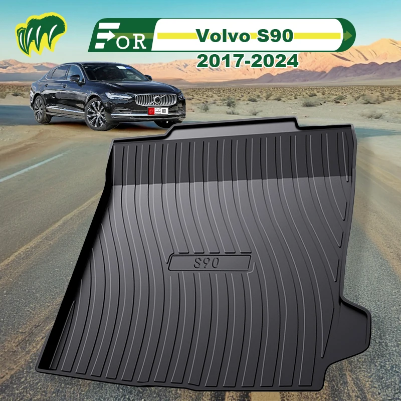 

For Volvo S90 21 22 23 2017-2024 TPE Custom Fit Car Trunk Mat All Season Black Cargo Mat 3D Shaped Laser Measured Trunk Liners