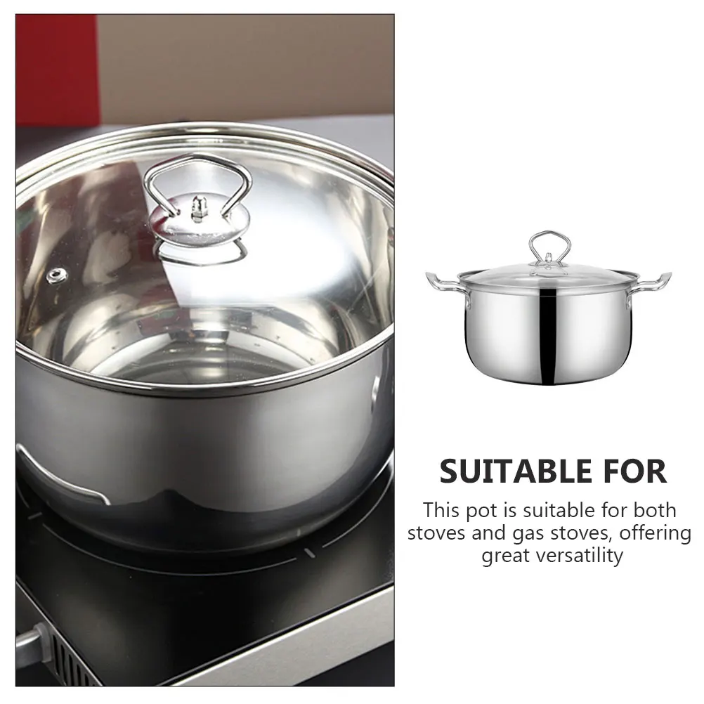 

Stainless Steel Anti Overflow Non Stick Soup Pot 20cm Double Handle Cooking Pans Milk Containers Stockpots Kitchen Gadgets