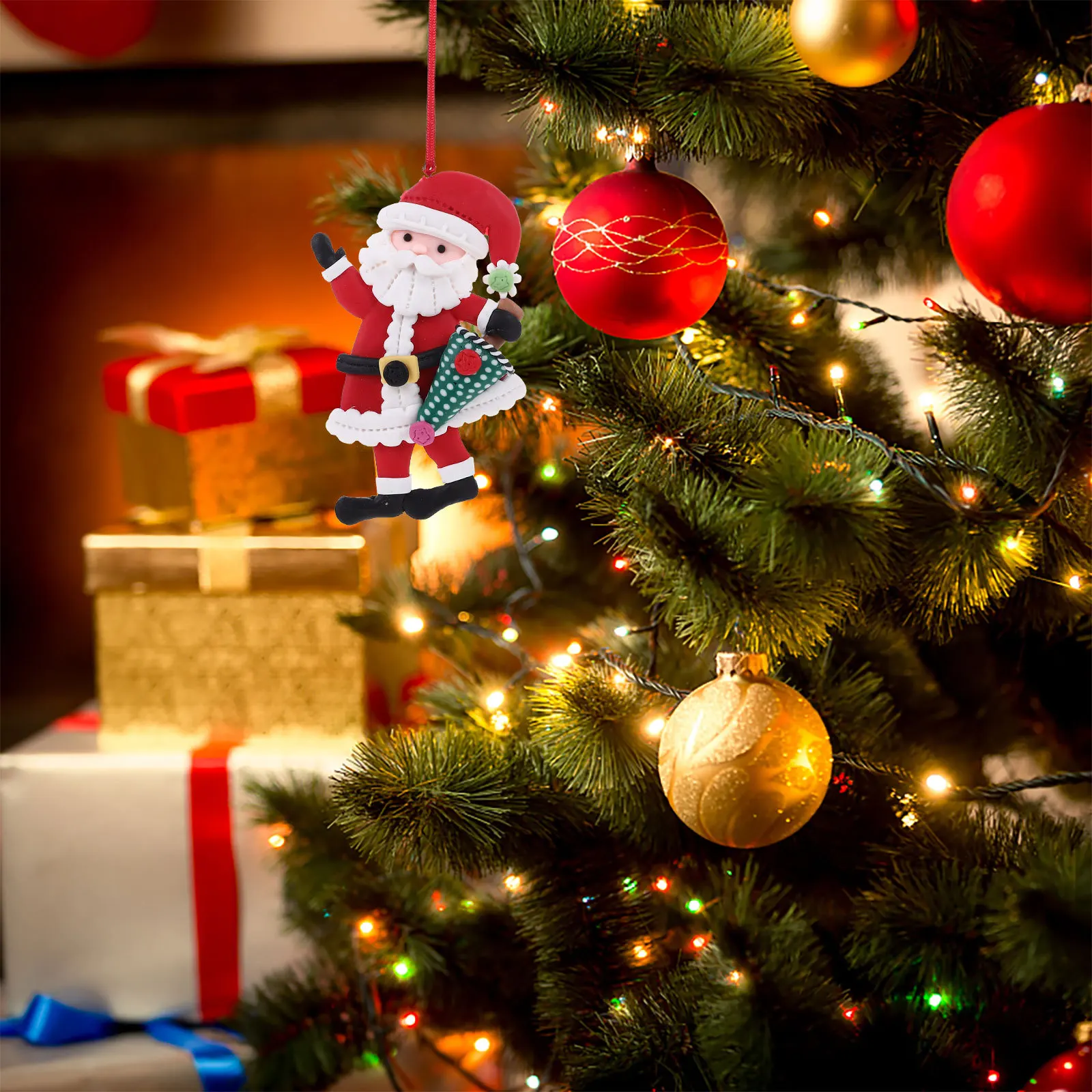 

Small Christmas Tree Pendant Ornaments for Wall Hanging Pvc Cartoon Decorations