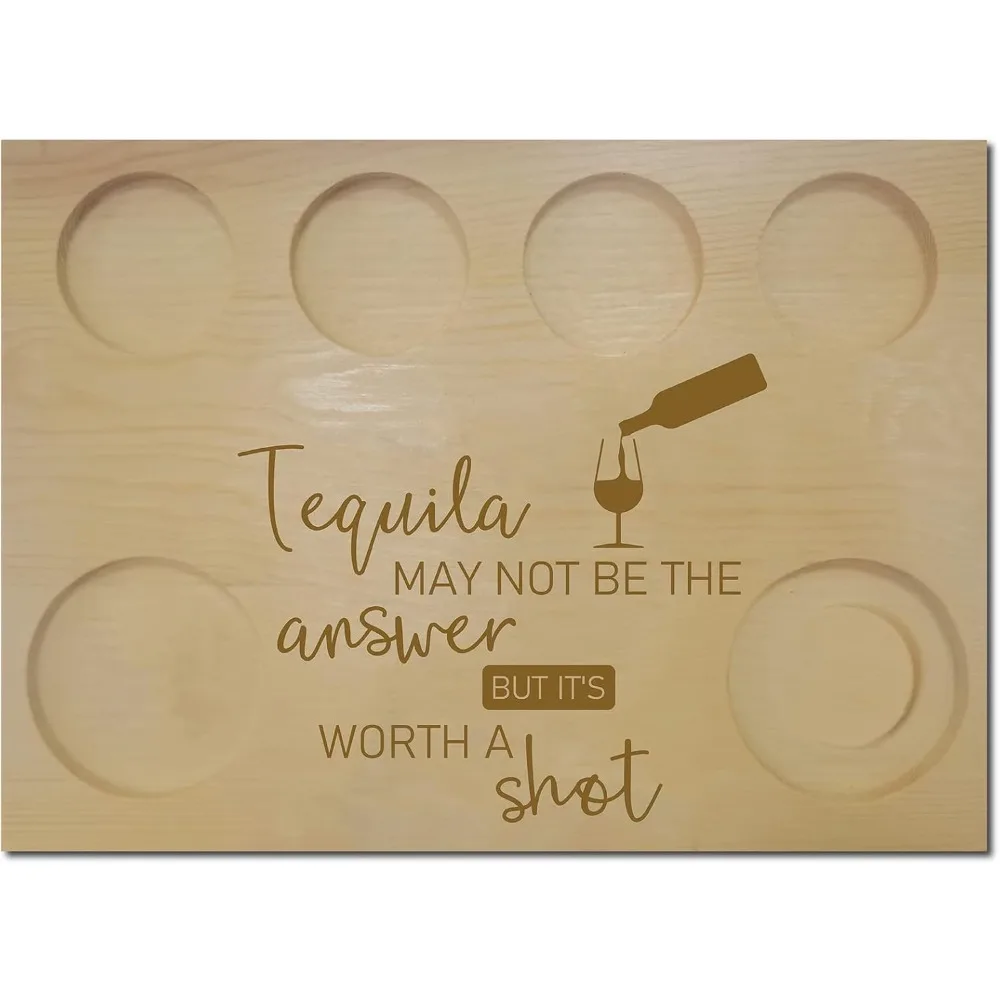 Tequila Board Schnapsgläserhalter mit Salzrand Schnapsglass-Set Holz Serviertablett Weinhalter für Bar Restaurant Party Familie