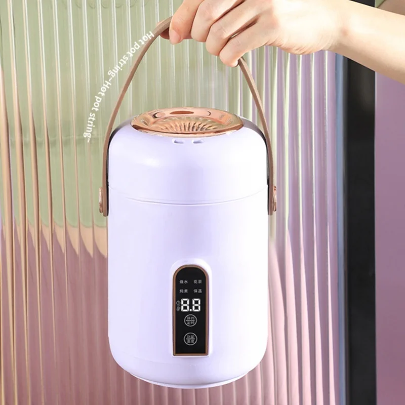 

Mini Rice Cooker Efficient Heating Insulated Portable Multifunction Soup Porridge Stewpot For Home Office Dorm