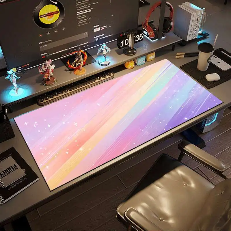 CIFBUY Large Gaming Mouse Pad, Starry Sky Rainbow Gradient Extended Desk Mat for Office Home Workstation Accessories
