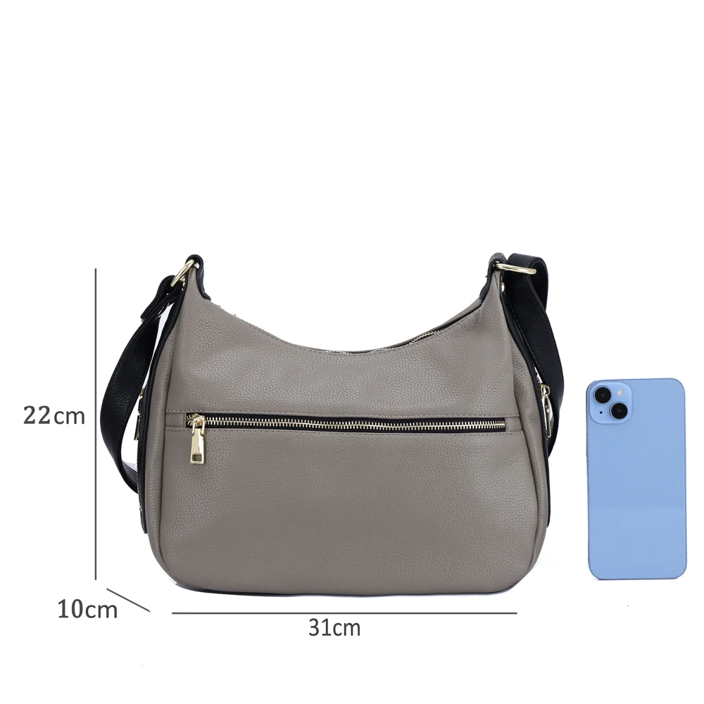 Fashion Women\'s Underarm Hobo Bag Ladies Soft Pu Shoulder Bag Minimalistic Crossbody Bag with Zipper Pockets Handbag