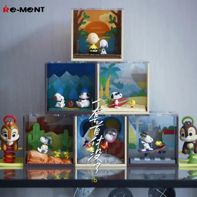 

Re-Ment Snoopy Scenery Boх Trendy Blind Box Toys 1-6 Box Miniature Scene Decora Dolls Collection Anime Action Figure Pvc Toys