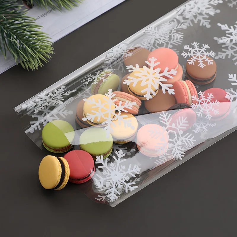 Schneeflocke Süßigkeiten Taschen Weihnachten Transparent Cookie Popcorn Verpackung Plastiktüte Weihnachten Party Dekorationen Geschenk Taschen für Kinder – Detail 9