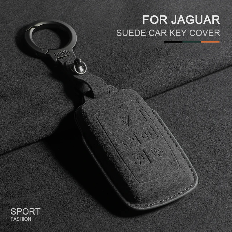 

Car Smart Key Case Cover For Jaguar JLR XF XJ XE XJL XFL I-PACE E-PACE F-Pace Suede Car Key Case Protector Shell Fob Accessories