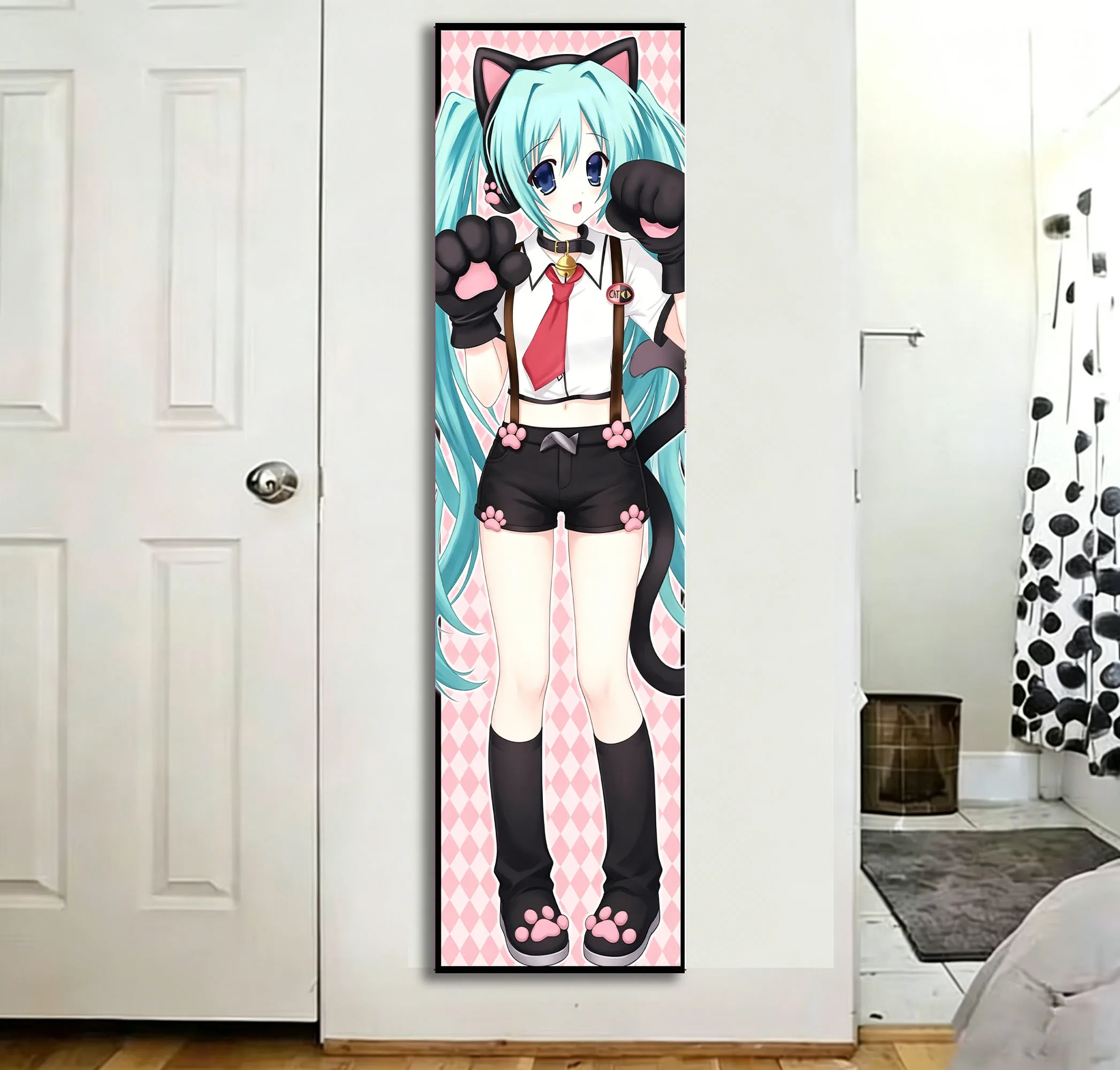 M-Mikus Wandteppich mit Katzenohren, Kawaii-Hintergrund, langer Wandteppich, geeignet für Zuhause, Schlafzimmer, Wohnheim, Wanddekoration, perfektes Geschenk für Freunde – Detail 2