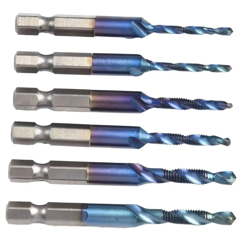 Durable Drill Tap Bit Set Hex Shank Threading Tapping Tool For Metal Processing Drilling Deburring Countersink